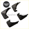 Set of four black plastic mudguards for toyota rav4 with molded mounting tabs and cutouts for easy install