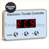 Multi-function electronic throttle controller for toyota models in light blue with digital display and three silver buttons