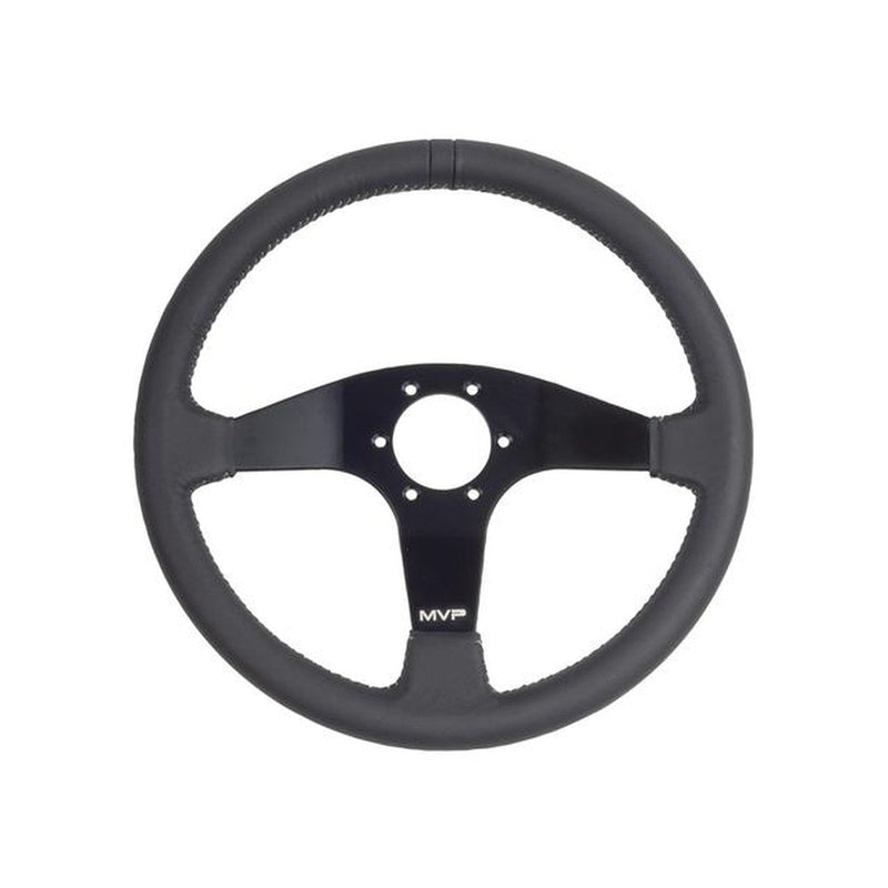 MVP Steering Wheel 350mm Steering Wheel Flat Leather