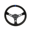 MVP Black 350mm Suede Steering Wheel Dished w/ Blue