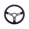 MVP Black 350mm Suede Steering Wheel Dished w/ Blue