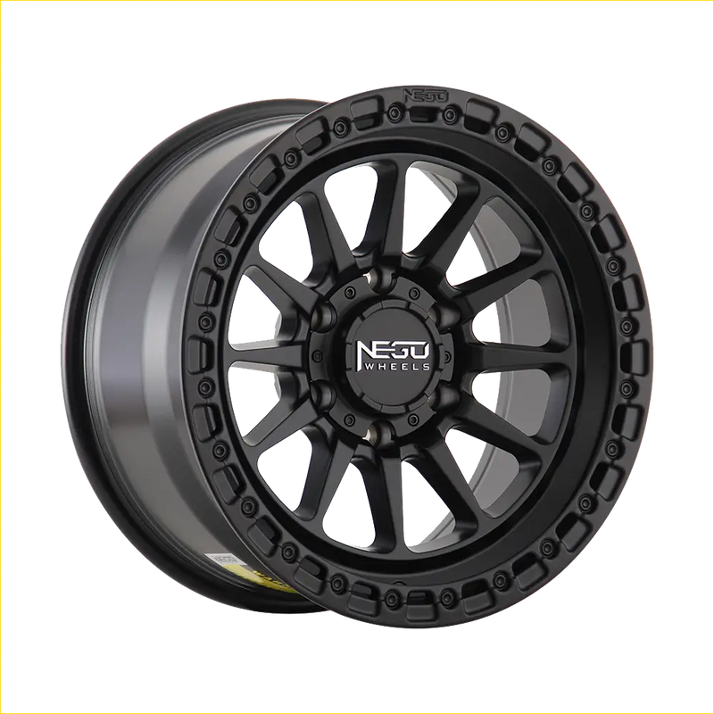Negro no7 17x8.5 satin black alloy wheel with matte finish rugged multi-spoke design and bold center cap