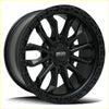 Negro no9 black matte alloy wheel with rugged multi-spoke design and integrated lug nut caps in 17x8.5 size