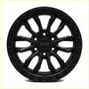 Black matte-finish nrg alloy wheel with bold multi-spoke design and aggressive tread pattern negu no9 satin black