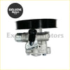 New silver metallic power steering pump with black ribbed pulley and cap for mitsubishi l200 nativa pajero sport