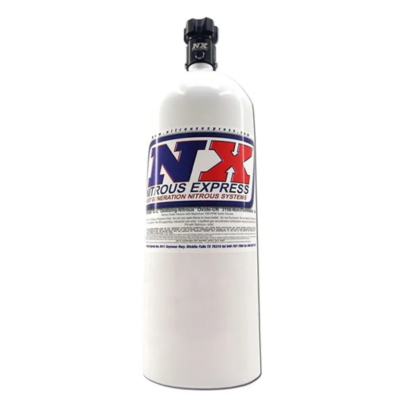 Nitrous Express 15lb Bottle w/Lightning 500 Valve .89 Diameter x 26.69 Tall w/ - AN Nipple