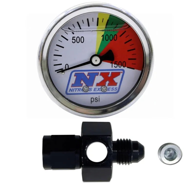 Nitrous Express N2O Flo-Thru Pressure Gauge 0-1500 PSI 4AN