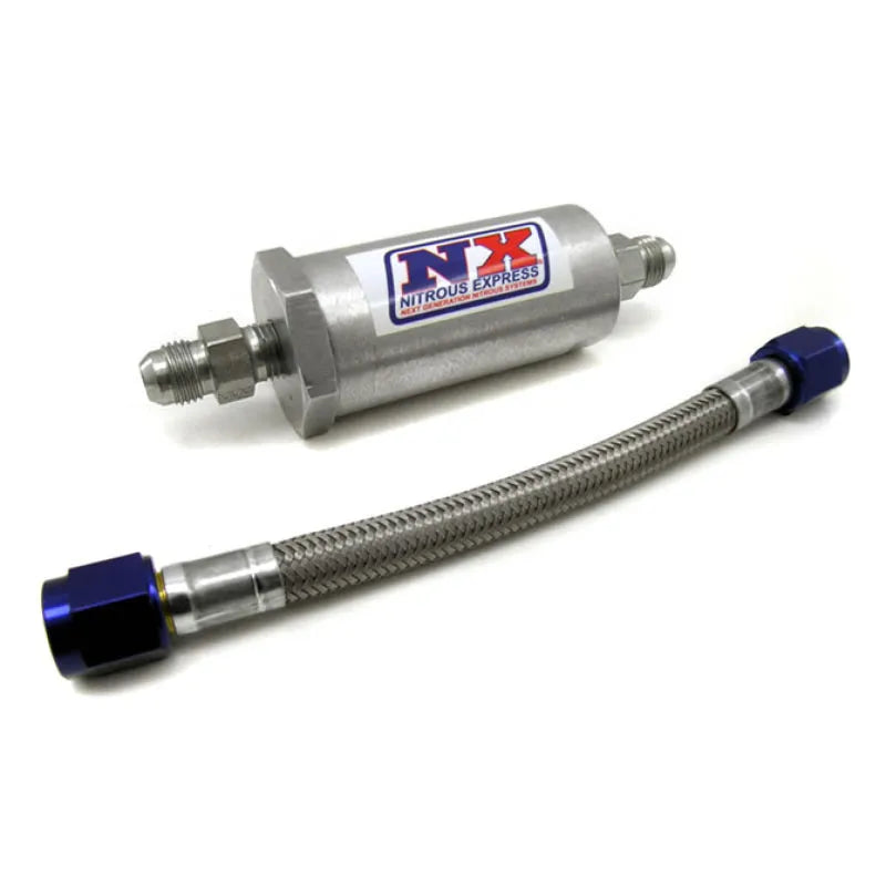 Nitrous Express 4AN Pure-Flo N2O Filter & 7 Stainless Hose - Lifetime Cleanable