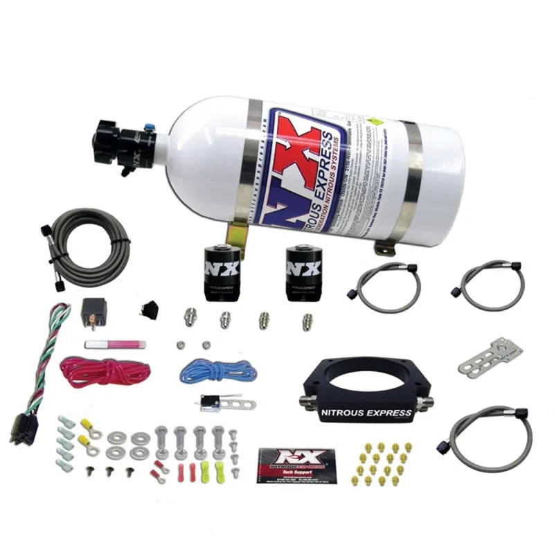 Nitrous Express GM LS 90mm Nitrous Plate Kit - 50-400HP w/10lb Bottle (Corvette 97-08) — fits Chevrolet Silverado 1...