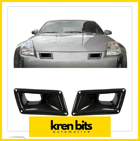 Nissan 350Z Carbon Fibre Vented Bumper Scoops