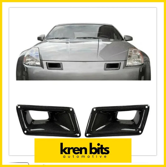 Nissan 350Z Carbon Fibre Vented Bumper Scoops Kren Bits