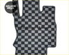 Black and gray checkered woven fabric car floor mat for nissan cube z11 cubic checker style
