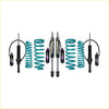 Teal coilover suspension kit with black shocks and purple accents for nissan navara d23 np300 dobinsons monotube remote