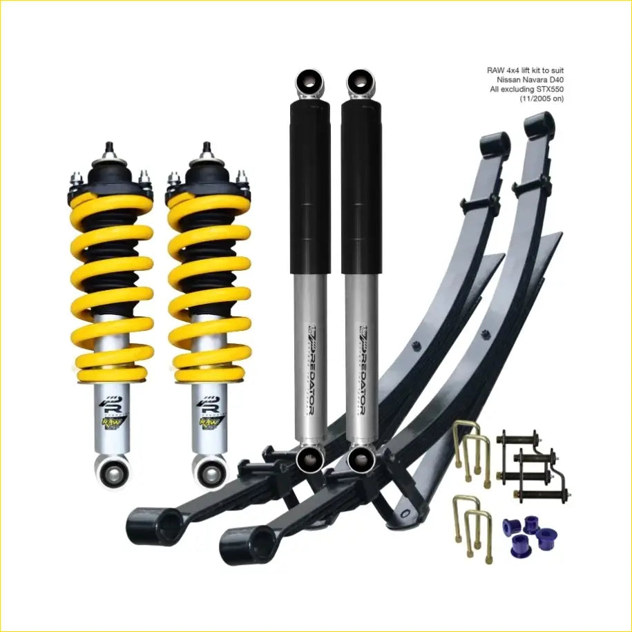 Nissan Navara D40 (11/2005 on) - Raw Predator Lift Kit - Preassembled