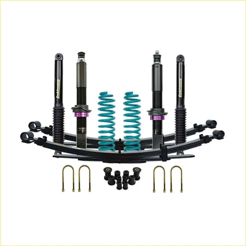 Black and teal coilover suspension kit with purple accents for nissan navara frontier d40 stx550 from 2010 on by dobinsons ims