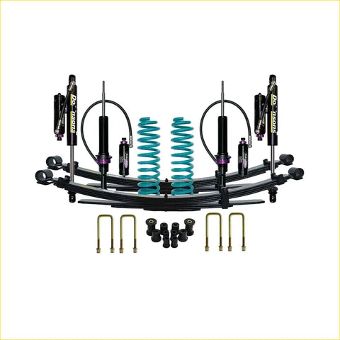 Black and teal coil springs with black doors branded shock absorbers for nissan navara frontier d40 stx550 dobinsons monotube