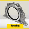 Silver metallic rear engine oil seal cover with black rubber gasket bolt holes for nissan patrol safari gq td42
