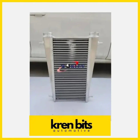 Silver aluminum intercooler for nissan patrol safari gq td-42 with sleek ribbed core and strong mounting brackets