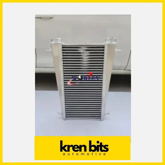 Silver aluminum intercooler for nissan patrol safari gq td-42 with sleek ribbed core and strong mounting brackets