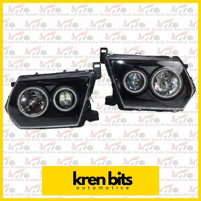 Nissan Patrol/Safari Y61 Led Headlight Kit Angel Eye Blacked