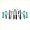 Set of four black dobinnsons shock absorbers with teal coils for nissan patrol y60 gq y61 gu 1987 to 1998