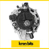 Silver and black nissan safari alternator 90a td42 high output with textured cover and electrical connector shown from back side