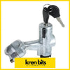 Silver metallic ignition switch with two black keys for nissan safari gq full key lock set 88-98