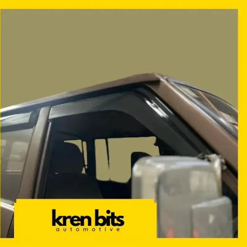 Brown plastic window visor for nissan safari gq protector bundle shown from the back side