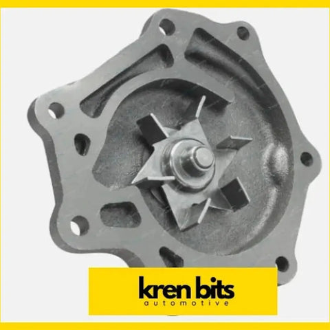 Gray cast iron nissan safari gq y60 engine water pump with central star shaped impeller and mounting holes