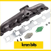 Black cast iron nissan safari top mount manifold with gaskets and hardware for big boost td42 from kren bits automotive