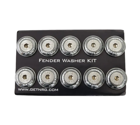 NRG NRG Fender Washer Kit w/Rivets For Plastic (Gunmetal) - Set of 10