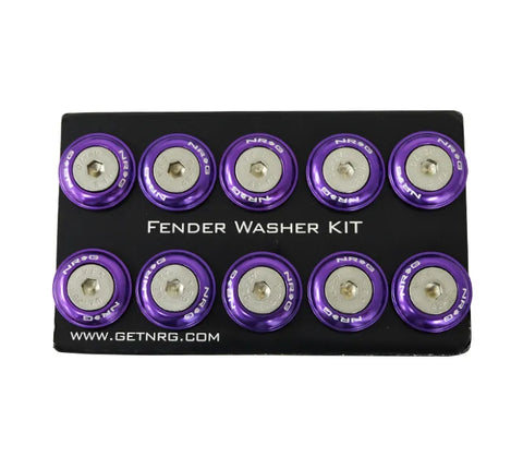 NRG NRG Fender Washer Kit w/Rivets For Plastic (Purple) - Set of 10