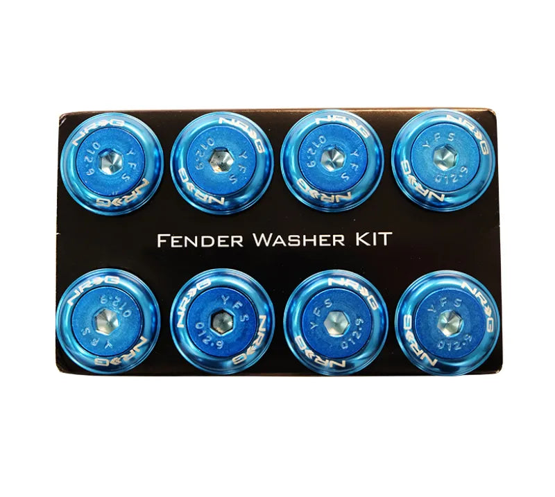 NRG NRG Fender Washer Kit w/Color Matched M8 Bolt Rivets For Plastic (Blue) - Set of 8