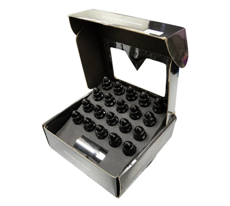 NRG NRG 500 Series M12 X 1.5 Bullet Shape Steel Lug Nut Set - 21 Pc w/Lock Key - Black