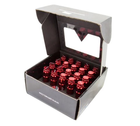 NRG NRG 700 Series M12 X 1.5 Steel Lug Nut w/Dust Cap Cover Set 21 Pc w/Locks & Lock Socket - Red