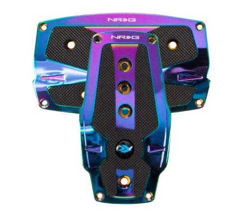 NRG NRG Aluminum Sport Pedal A/T - Neochrome w/Black Rubber Inserts
