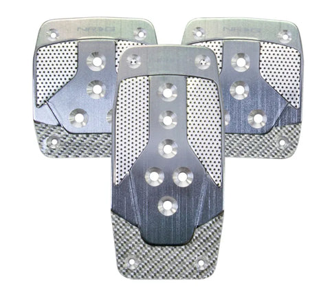 NRG NRG Aluminum Sport Pedal M/T - Gunmetal w/Silver Carbon