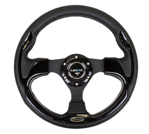 NRG NRG Reinforced Steering Wheel (320mm) Blk w/Gloss Black Trim