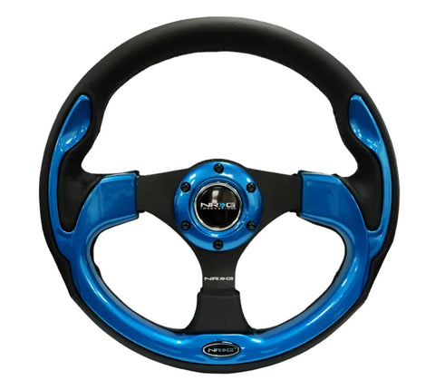 NRG NRG Reinforced Steering Wheel (320mm) Blk w/Blue Trim