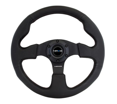 NRG NRG Reinforced Steering Wheel (320mm) Black Leather w/Black Stitching