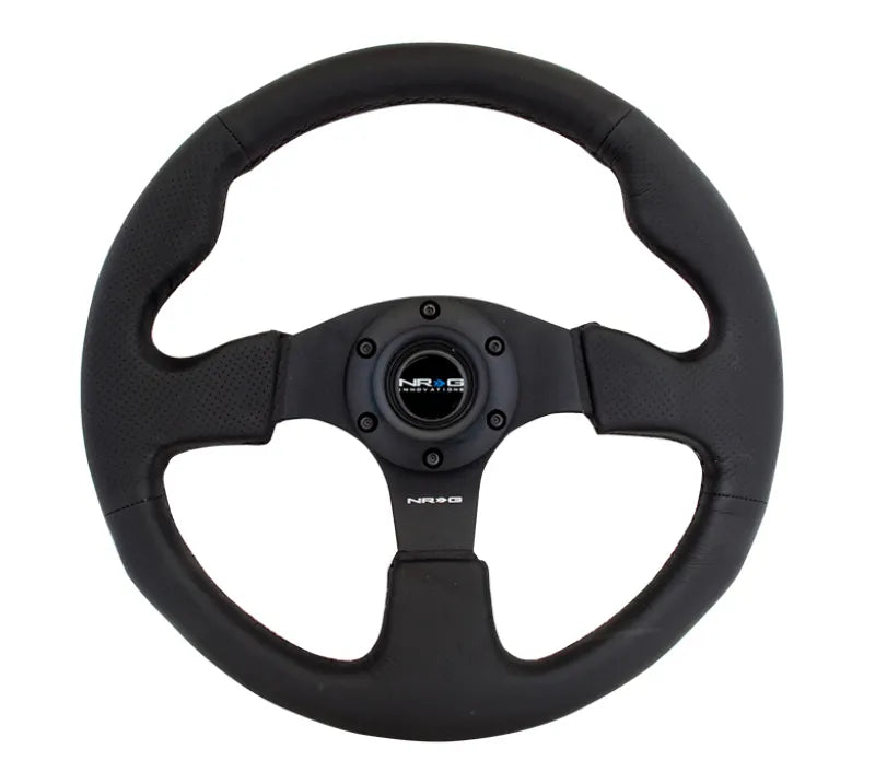 NRG NRG Reinforced Steering Wheel (320mm) Black Leather w/Black Stitching