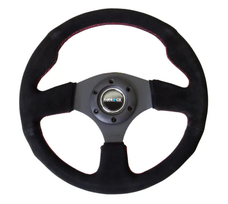 NRG NRG Reinforced Steering Wheel (320mm) Suede w/Red Stitch