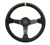 NRG NRG Carbon Fiber Steering Wheel (350mm) Leather Trim w/Gold Stiching/Center Mark (image 2)