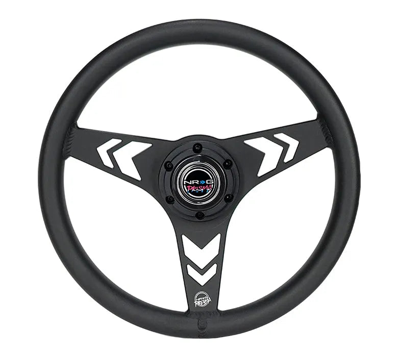 NRG NRG Aluminum Steering Wheel 330mm - Arow Cutout - Ergonomic Grip - Anadized Black