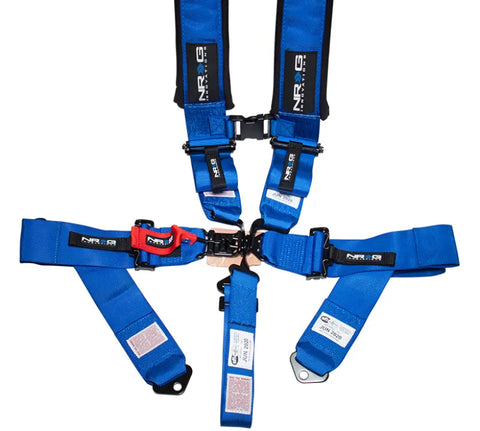 NRG NRG SFI 16.1 5PT 3in. Padded Seat Belt Harness / Latch Link - Blue