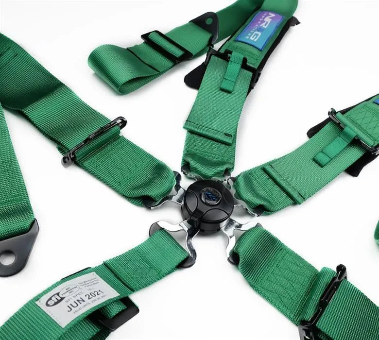 NRG NRG 5PT 3in. Seat Belt Harness / Cam Lock - Green