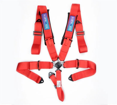 NRG NRG 5PT 3in. Seat Belt Harness / Cam Lock - Red