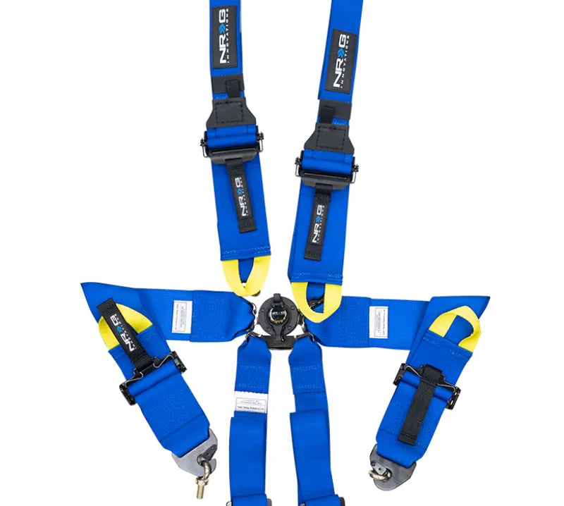 NRG NRG FIA 6pt 2in. Shoulder Belt for HANS Device/ Rotary Cam Lock Buckle/ 3in. Waist Belt - Blue