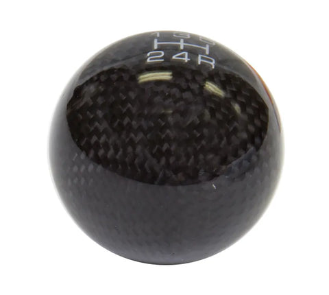 NRG NRG Universal Ball Style Shift Knob (No Logo) - Black Carbon Fiber (5 Speed Pattern)
