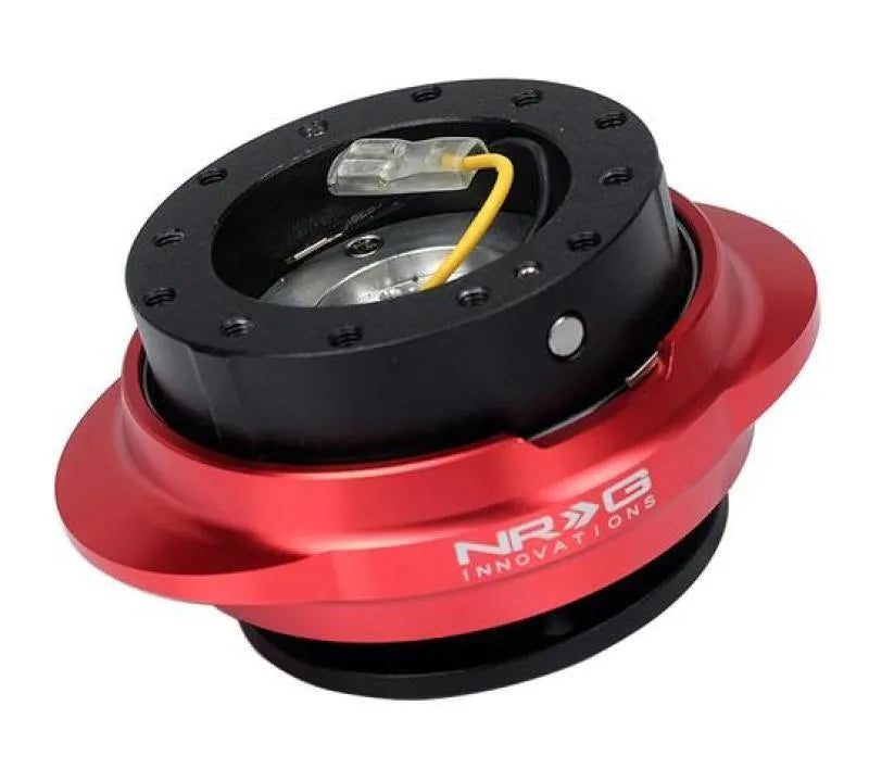 NRG NRG Quick Release Kit - Black Body/ Red Oval Ring